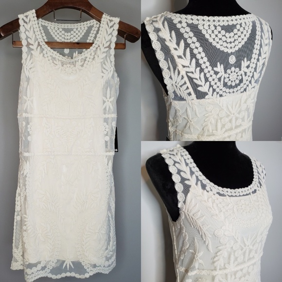 Express Dresses & Skirts - HP❤️ Express White Lace Dress - NWT - Sleeveless
